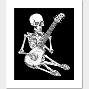 Skeleton rock n roll Posters and Art